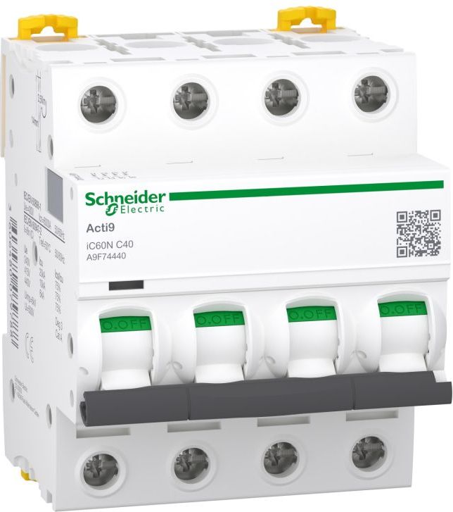 Автоматичен прекъсвач Schneider Electric Acti9 iC60N 4P 40A C крива