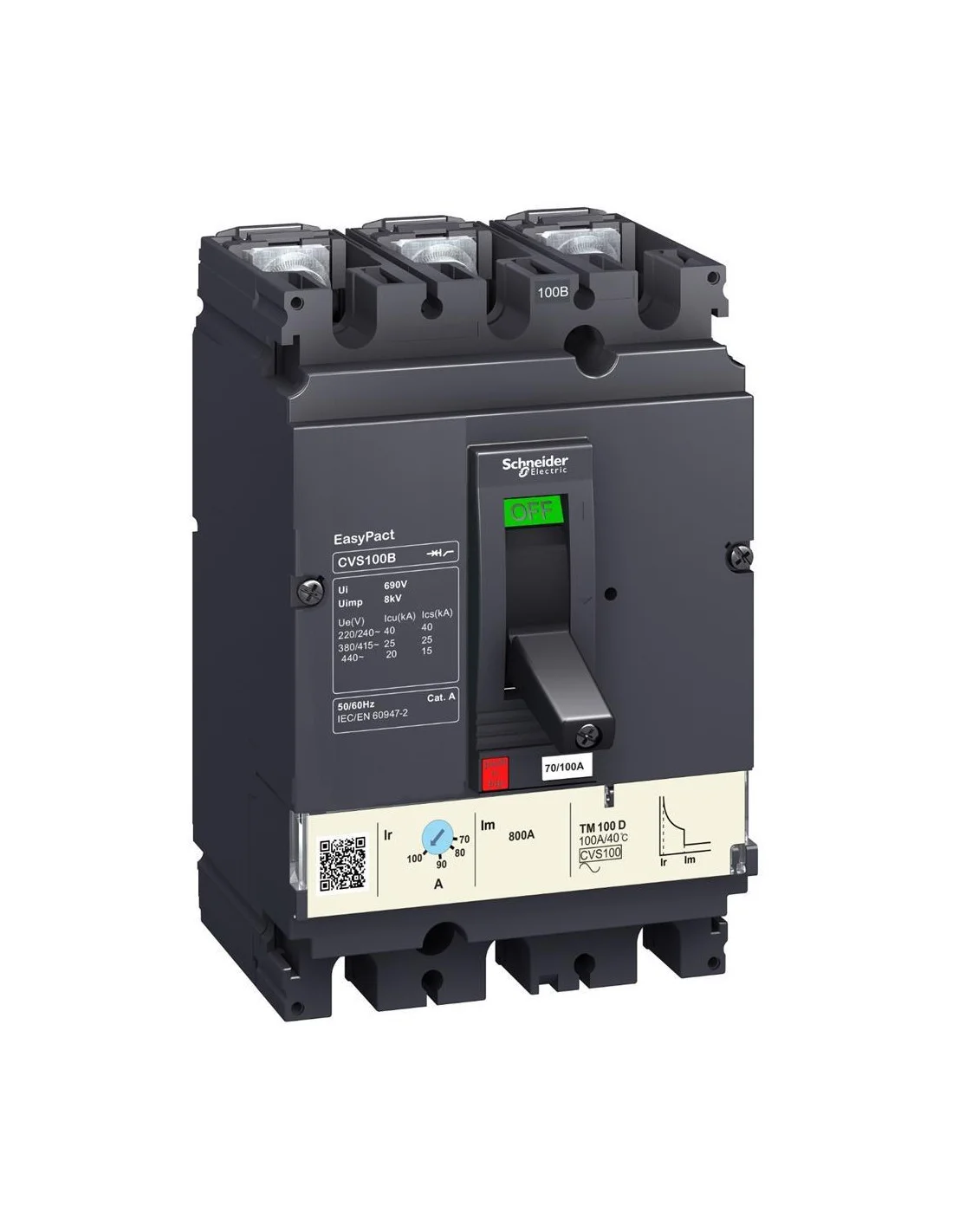 Schneider Electric EasyPact CVS100B Circuit Breaker 100A 3P 25kA LV510307