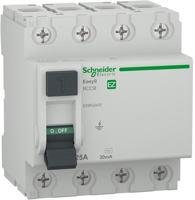 Residual Current Circuit Breaker Easy9 4P 25A 30mA Type AC - Schneider Electric