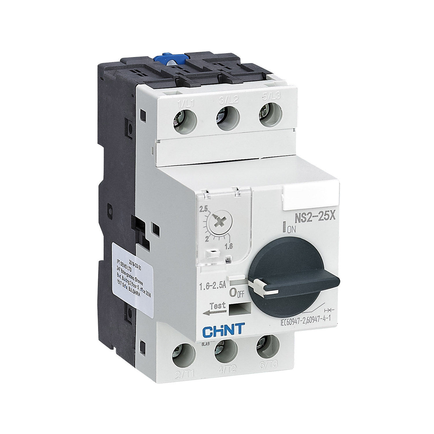 Моторен прекъсвач Chint NS2-25X 1.6-2.5А 