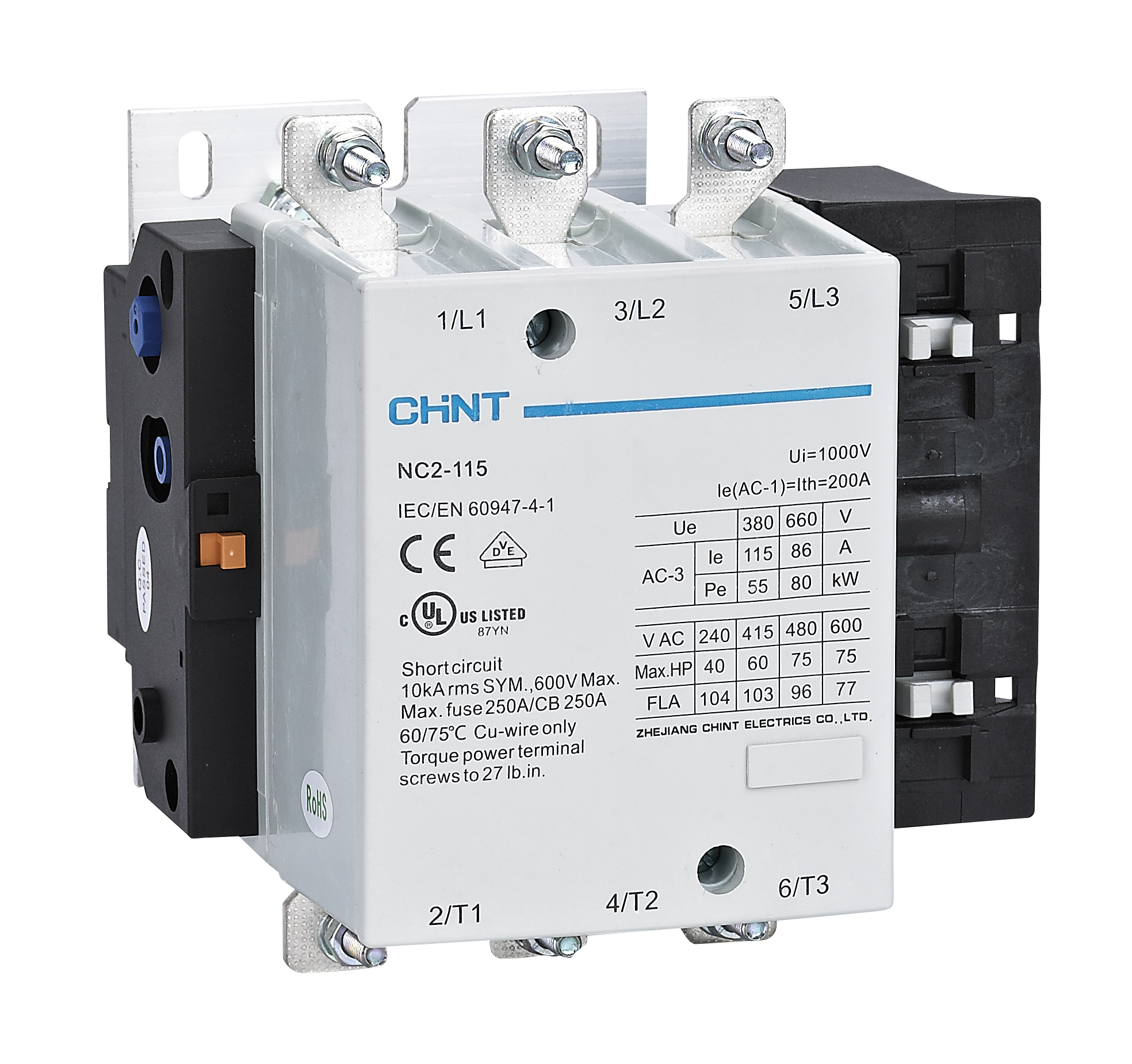 Контактор Chint NC2-115 3P 115A 230 AC