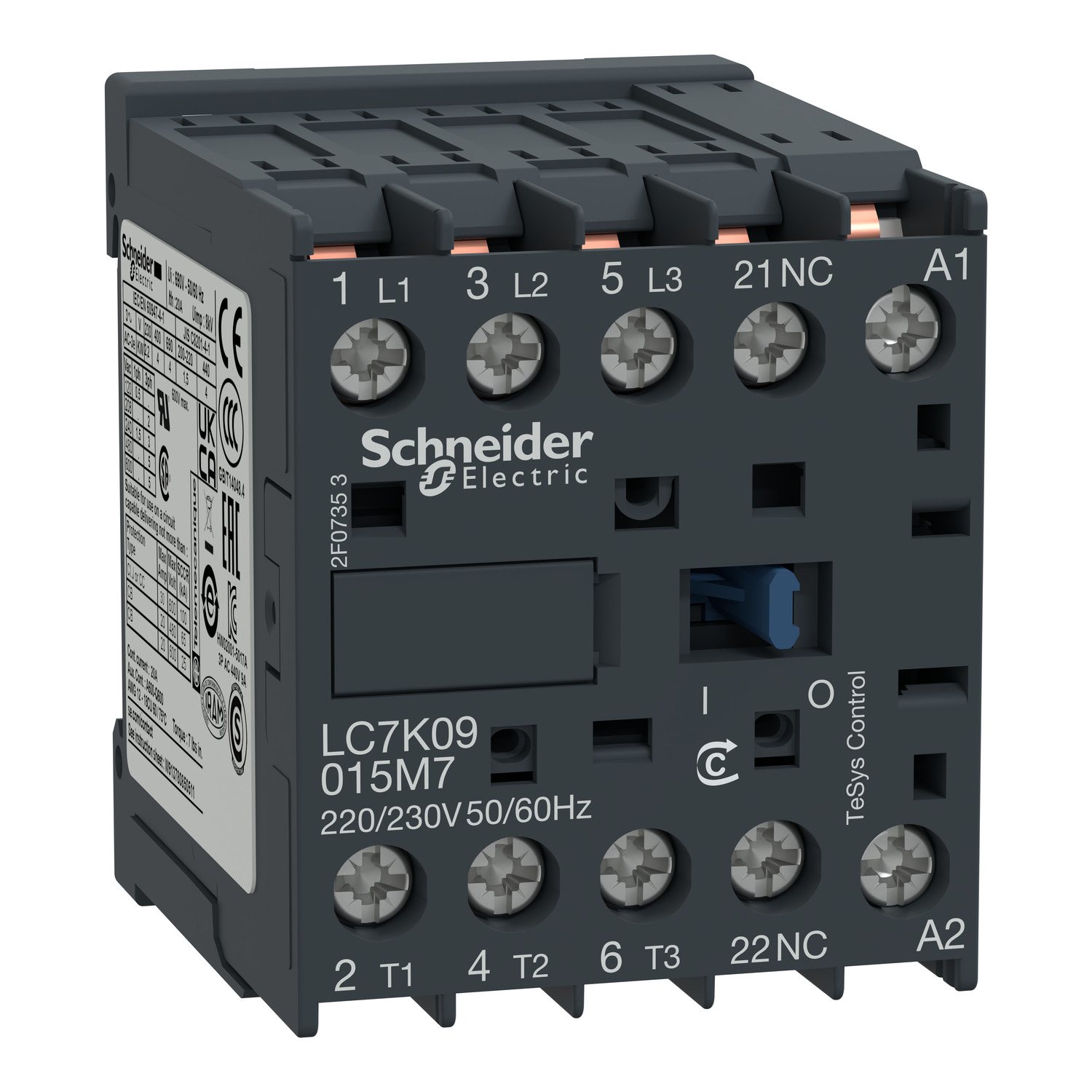 TeSys K Miniature Contactor LC7K 9A 3P 1NC 220-230V AC