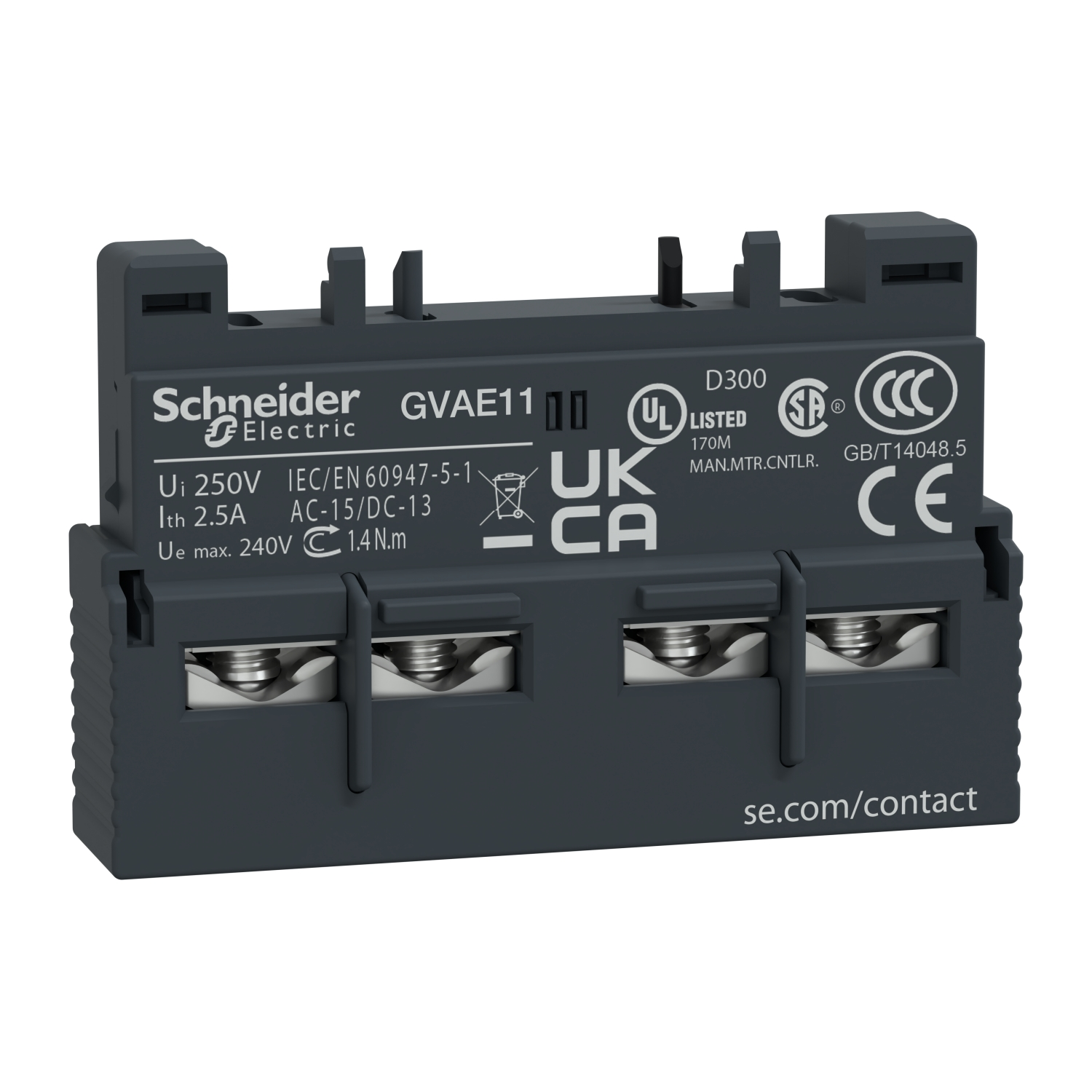 Допълнителен контактен блок Schneider Electric TeSys GVAE11 1NO+1NC