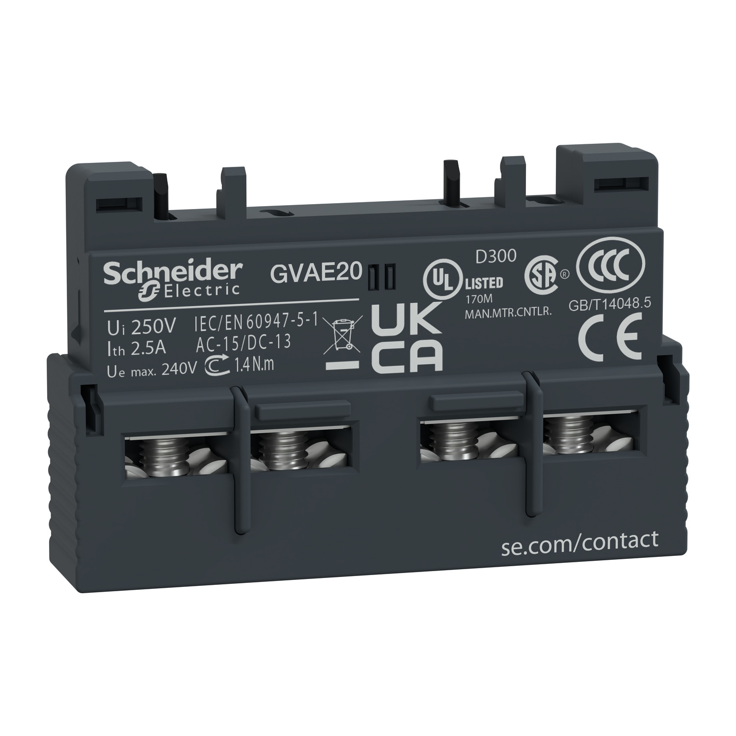 Допълнителен контактен блок Schneider Electric GVAE20 2NO