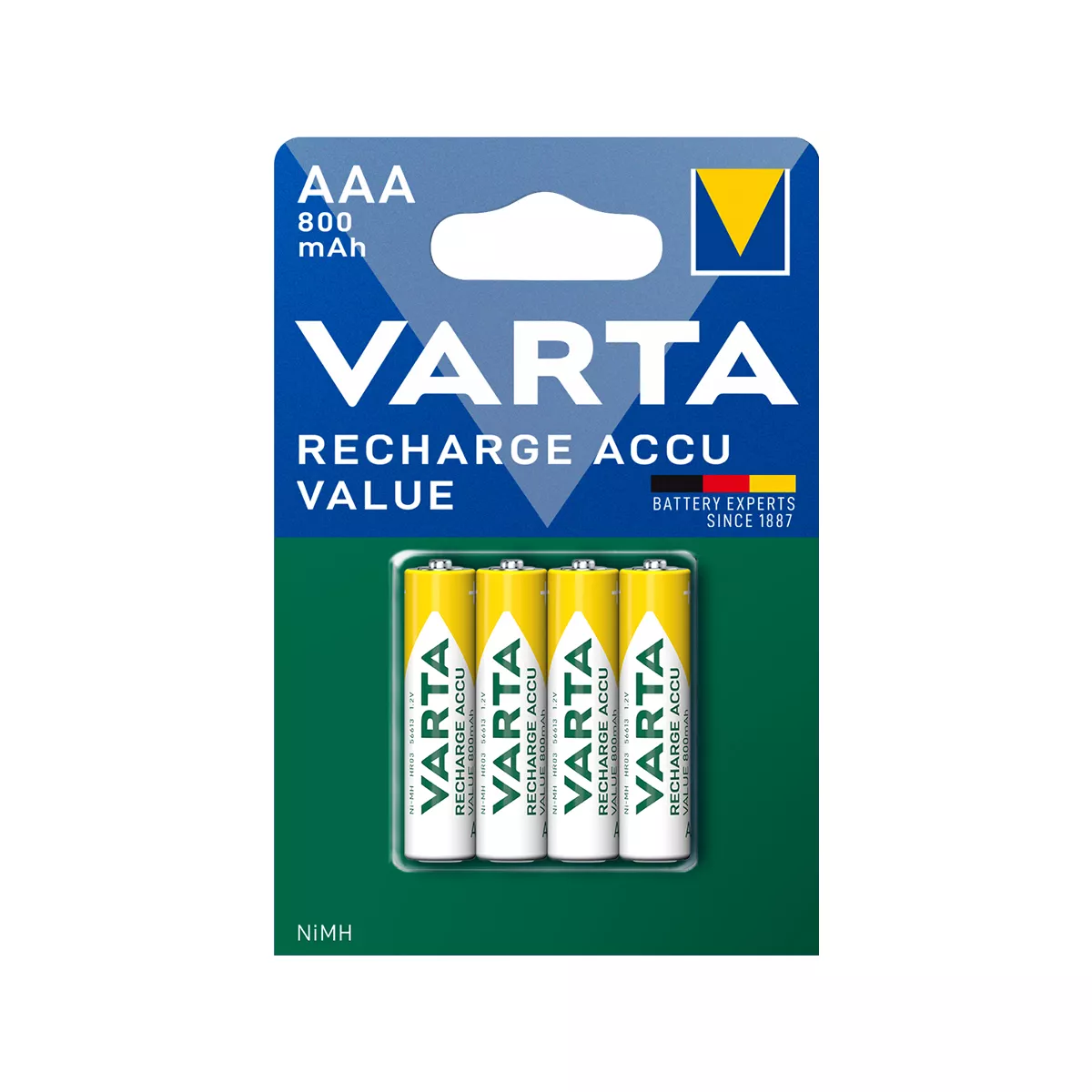 VARTA Rechargeable Batteries AAA (R03), 1000 mAh