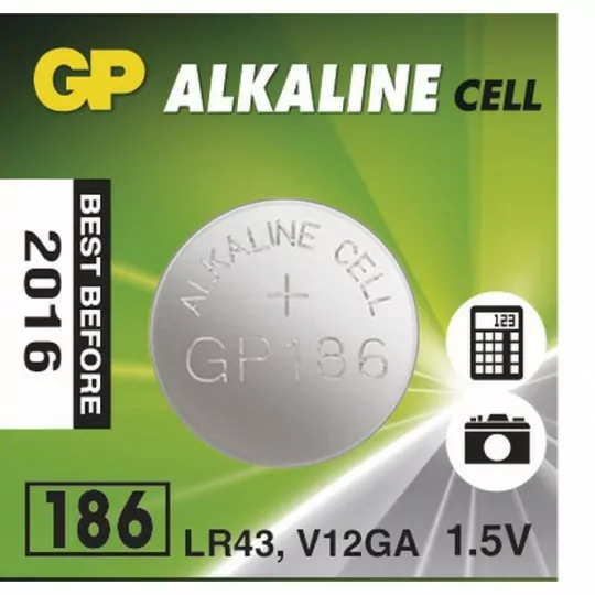 Батерия GP186   G12 LR-43  1.5V GP