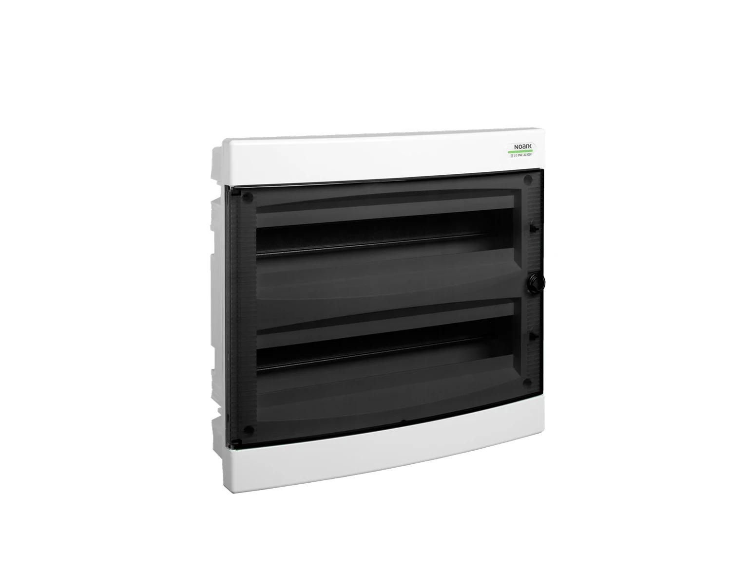Flush-mounted consumer unit Noark PNF 2x18T, 36 modules, transparent door, IP40