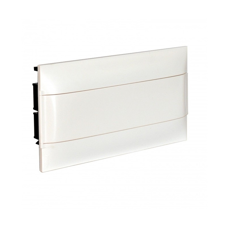 Legrand Practibox S Flush-Mounting Distribution Board for Drywall, 1 Row, 18 Modules, White Door