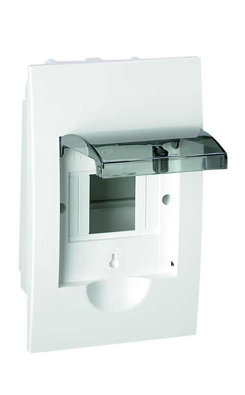 Schneider Electric Mini Pragma recessed enclosure, 4 modules, transparent door
